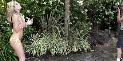 Voluptuous blonde dame look hot posing for photos and riding cock