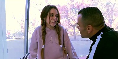 Tattooed babe with braided pigtails, Alexa Nasha is getting her perfectly shaved pussy licked