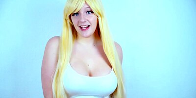 Chubby, red haired babe is masturbating in front of the camera and enjoying it a lot