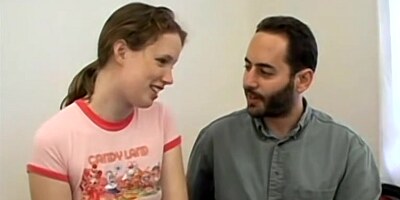 Hairy schoolgirl sucks and fucks her teacher