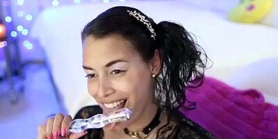 Amateur Beauty Strips From Lingerie And Toys Part 04