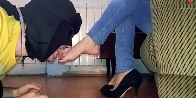 Pleasure of foot worship and sucking toes