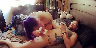 Morning blowjob and prostate milking cumshot