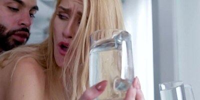 Small-tittied porn actress acts like a submissive during sex