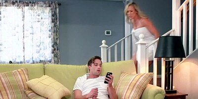 A blonde showers and she gets a cock in her wet pussy