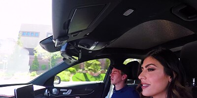 Horny lady drives big dick owner home to check it out