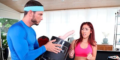 Very cute redhead chick Kira Perez likes intensive sex in the cowgirl pose