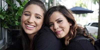 Lusty girls Keisha Grey and Abella Danger share another big dick