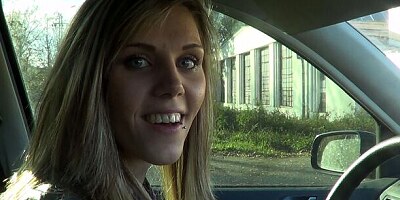 Beautiful lady with nice small tits jumps on a huge dick