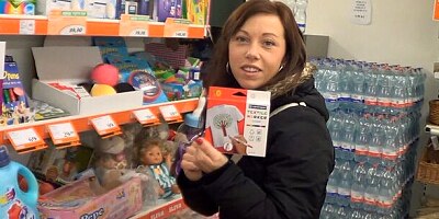 Cute busty girlfriend opens her little pussy for a huge penis