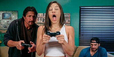Double penetration doggy style porn with a sweet Abella Danger