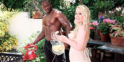 Sensual white model Robin Pachino dominated by a long black penis