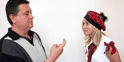 Small-tit chick Candy is getting penetrated by an old man