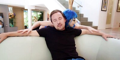 Blue-haired hottie Jewelz Blu screwed by a big penis