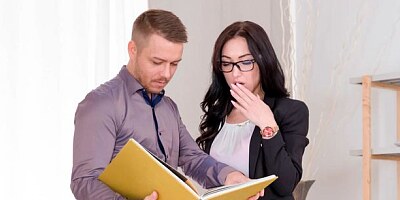 Sweet brunette Nika Charming gets impaled hard in the cowgirl pose