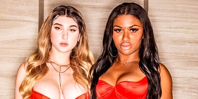 Cute babes Skylar Vox and Sommer Isabella are getting fucked