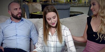 Stirling Cooper, Aaliyah Love And Laney Grey - Foster Girl Gets Parents To Make Up By Fucking Them