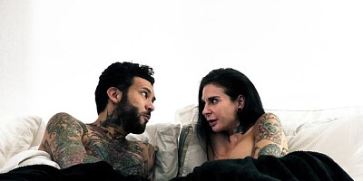 Tattooed hottie Joanna Angel gets roughly screwed by a fat penis