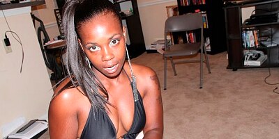 Spicy black model Forever stimulates a very nice white penis