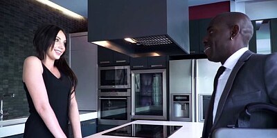 White skinny gf Kimber Lee roughly fucked by a big black dick