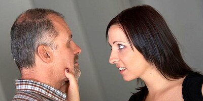 Long-legged young slut Ashley Dark likes big old cocks