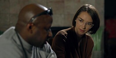 Nerdy babe with glasses, Natalie Porkman got down and dirty with Prince Yashua, until she came