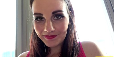 Elena Vega is a slutty, blindfolded brunette with small tits who likes to get fucked very hard