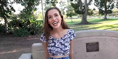 Adorable girl, Karter Foxx likes to have rough sex and get cum all over her face