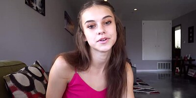 Delightful teen with blue eyes, Ellie Eilish is getting her daily dose of fuck, from the back