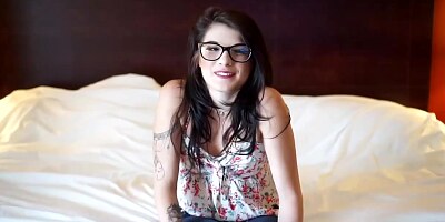 Gangbang Brunette in Glasses