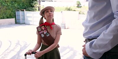 Sweet scout girl is often having sex with handsome guys, instead of just selling cookies