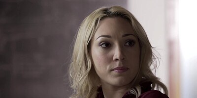 Pretty blonde is screwed in bed by her angry husband