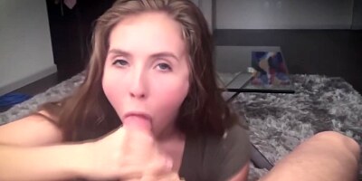 Lena Paul Wifey gives banging sensual blowjob and swallows