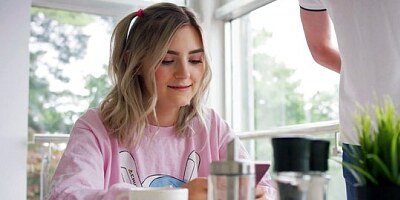 Young Russian girl loves to engage in gentle sex in the pose of cancer