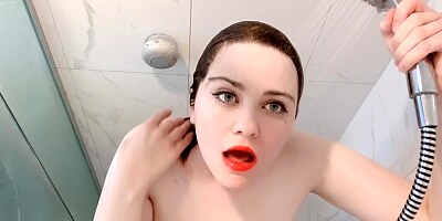 Messy Ahegao Makeup Removal in the Shower