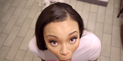 Ebony Hottie Adriana Maya Sucks Stepbros Huge Man Meat