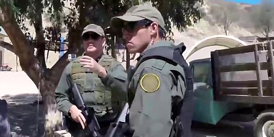 Latina babe Selma Sins sucks the agents cock for freedom