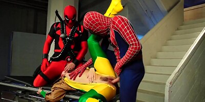 Girl In A Costume Needs Two Cocks