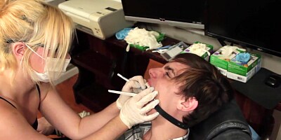 Dentist bondage blowjob