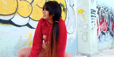 Slut needs no comfort so outdoor fuck is a normal thing for her