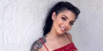 Lovely Latina chick for money rides hard cock in public