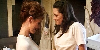 Two playful babes Stephanie Swift and Chloe fuck with a blue dildo