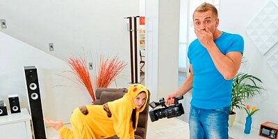 Beautiful angel with big bottom Kristy Black jumps on a hard penis