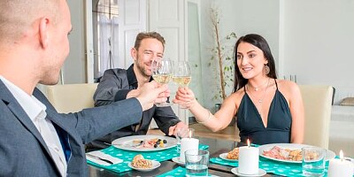 Playful brunette in high heels Katy Rose rammed by a big dick