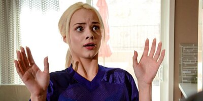 Astonishing brunette Elsa Jean is enjoying dick-sucking so much