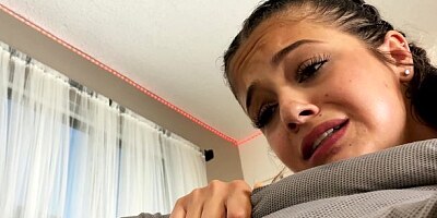 Playful teen model Ryan Reid is sucking a big dick on the knees