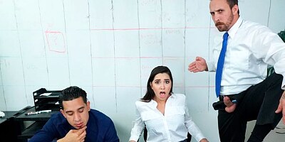 Cute-looking hottie with huge boobs Karlee Grey fucked on the table