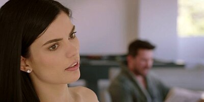 Cute-looking brunette with big bottom Sadie Blake rides on a big dick