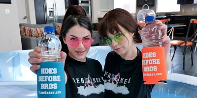 Beautiful chicks Kiara Edwards and Valentina Nappi VS long brown cock