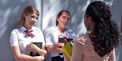 Miniature ebony teen Noemie Bilas fucked by a long white penis